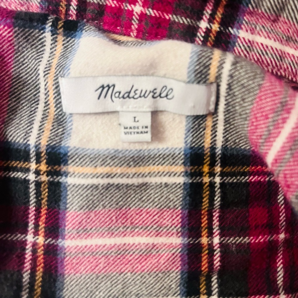 Madewell Red and Cream Plaid Shirt - Picture 2 of 4
